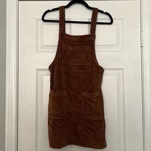 Women’s Corduroy Overall Mini Dress with Pockets